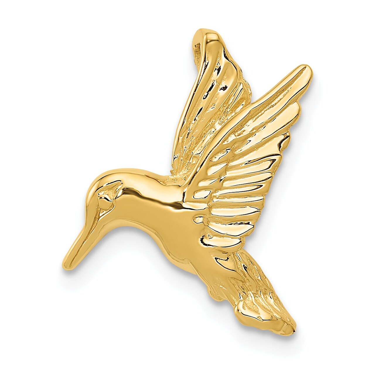 14K Yellow Gold Hummingbird Slide Pendant Jewelry 19.2mm x 20.3mm